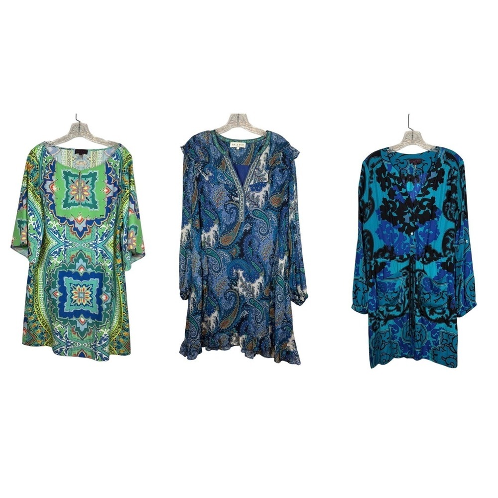 HALE BOB Long Sleeve Shift Dresses, Lot of 3, Size Large
